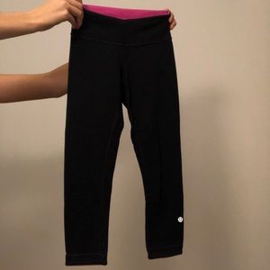Lululemon Black and Pink Reversible Leggings